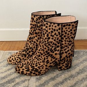 Jcrew Sadie Leopard Print Calf Hair Boots